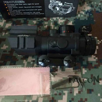 4X32 Tactical Rifle Scope W/ Tri-Illuminated Chevron Reticle Fiber Optic Sight Scope Rifle Airsoft Hunting Airsoft