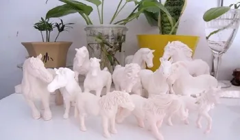 Pvc figure Genuine simulation model toy white horses for DIY 1000G