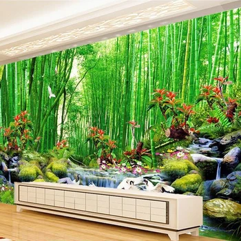 3D Wall Mural Wallpaper Landscape Bamboo Forest Wall Paper Natural Large Murals Living Room Custom Photo Wallpaper On The Walls