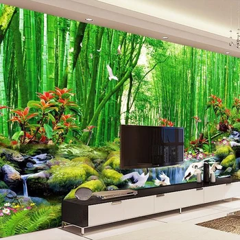 3D Wall Mural Wallpaper Landscape Bamboo Forest Wall Paper Natural Large Murals Living Room Custom Photo Wallpaper On The Walls