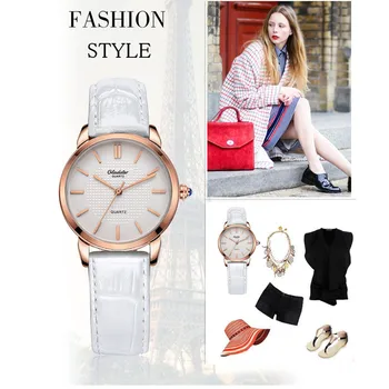 2017 Gladster Fashion Casual Ladies Watch Brand Soft Leather Strap Waterproof Watch Quartz Wristwatches for Women horloge femmes