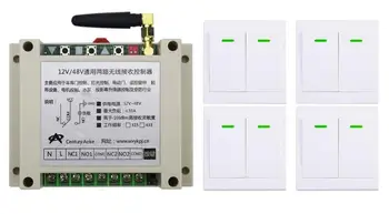 DC12V 24V 36V 48V 2CH Wireless Remote Control Switch Receiver + 4*Wall Panel Remote Transmitter Sticky Remote Smart Home Switch