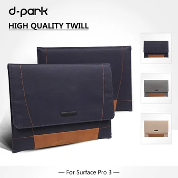 D-park Nylon Twill&Leather Case Sleeve/Pouch For Microsoft Surface Pro 4/3 for Samsung Google Chromebook 11.6