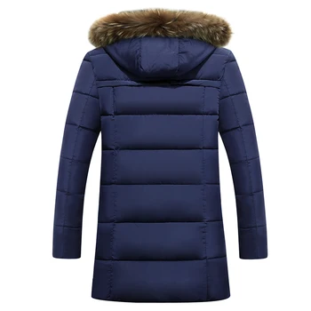 Aolamegs Winter Jacket Men Thick Warm Cotton Padded Fur Collar Hooded Winter Coats Outdoors Windproof Medium-Long Parka Hombre
