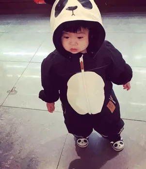 INS 2016 WINTER KIDS PANDA ROMPERS COAT OUT baby boy clothing BABY rompers baby girl clothes kikikids vetement enfant VESTIDOS