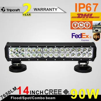 2pcs 14.5''inch 90W LED Light Bar for Driving Offroad Boat Car Tractor Truck 4x4 SUV ATV Flood 12V 24V led headlight led car