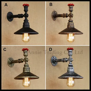 American Europe industry retro restaurant home Edison water pipe wall lamp sconce Rustic Antique wall lighting fixture luminaria