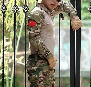 Tactical Camouflage Military Uniform Clothes Suit Men US Army Multicam Hunting Militar Combat Shirt + Cargo Pants Knee Pads