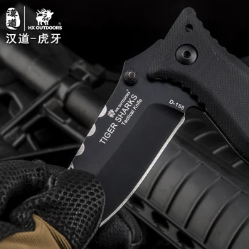 HX OUTDOORS folding knife D2 blade saber tactical camping knife Hunting survival tools cold steel pocket knife hand tools