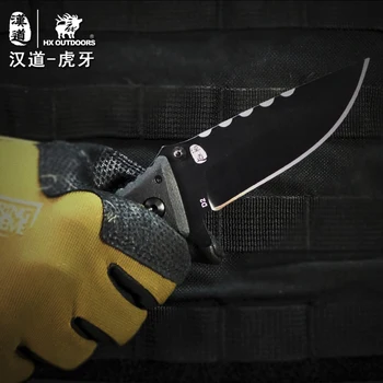 HX OUTDOORS folding knife D2 blade saber tactical camping knife Hunting survival tools cold steel pocket knife hand tools