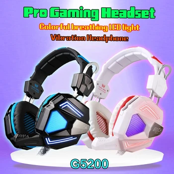 G5200 7.1 Surround Sound Pro Gaming Headset USB Headphone Breathing LED Mic+ Volume Vibrated Control For PS4 PC
