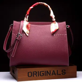 Tote Bag Luxury Women Genuine Leather Bags Ladies Real Leather Designer Handbags Female Cross Body Shoulder Bag