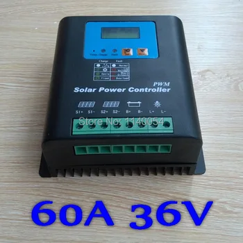 60A 36V Solar Controller 36V panel Battery Charge Controller Solar Home system indoor use LCD 60 Amps Solar Charge Controller
