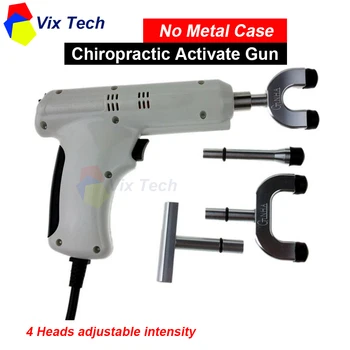 Spine Chiropractic Activator Gun / Adjusting Instrument Correction Massager impulse 4 Heads adjustable intensity (No metal case)