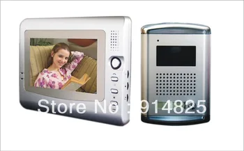 7 inch video door phone for villa color video intercom system with handfree monitor video door bellaluminium camera
