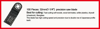 100pc 32mm Precision Japanese teech Oscillating Tool Saw Blade (wood cutting) fits for Fein, Dremel,TCH etc