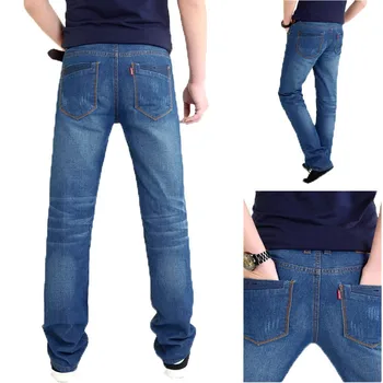HOT 2017 Indoor Men's Jeans Straight Trousers Slim Moustache Effect Hip Hop Ripped Jeans Homme Denim Overalls Plus Size 28-40
