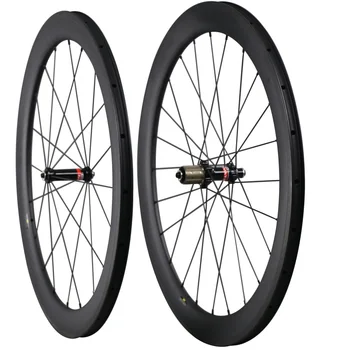 2017 updated Carbon Road bike wheels 55mm clincher UD matte 25mm width 3K brake edge Novatec straight pull hub with Pillar Spoke