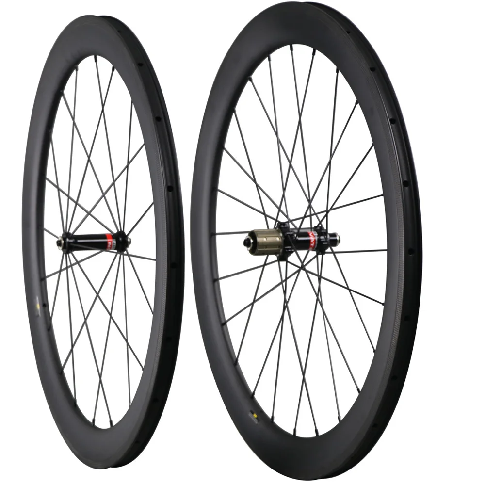 2017 updated Carbon Road bike wheels 55mm clincher UD matte 25mm width 3K brake edge Novatec straight pull hub with Pillar Spoke