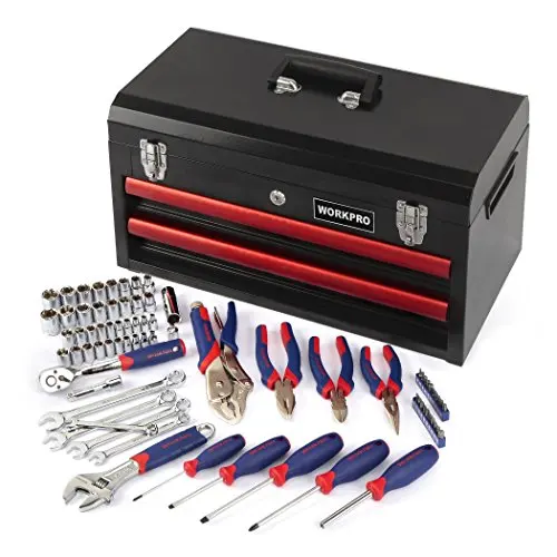 WORKPRO 76PCS Repair Tool Kit Heavy Duty Metal Box with Tool sets
