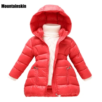 Thicken New Winter Jackets Girls Down Parkas Korea 12M-6Y Children's Hooded long Coats Warm Snowsuit Kids Outwear Outdoor SC658