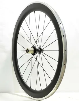 700C Alloy brake surface carbon wheels 60mm depth road bike carbon wheelset 23mm width 3K matte finish with Powerway R36 hub
