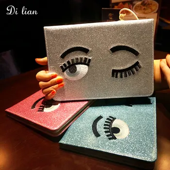 Alabasta Cute Blinking Wink Glitter Eyes PU Leather Case Stand Cover For Apple iPad mini 1/2/3 & For ipad 2/3/4 Case+Xmas Gift