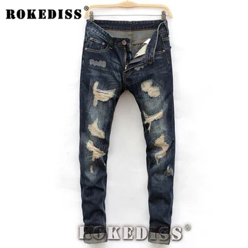 Robin jeans denim mens Tights 2017 Spring Autumn dsq New Grinding Straight trousers Slim C153 casual patches brand-clothing