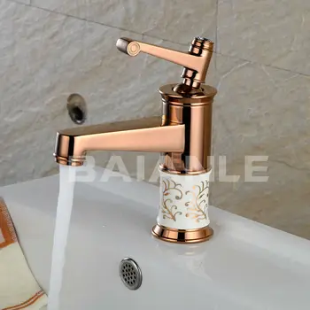 Porcelain Faucet Retro Mixer Tap fashion Antique faucet copper hot and cold basin tap