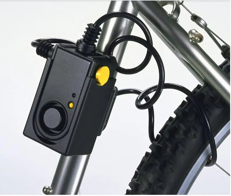 Bike Alarm 105dB siren detector for anti theft and robbery with durable lock and steel cable