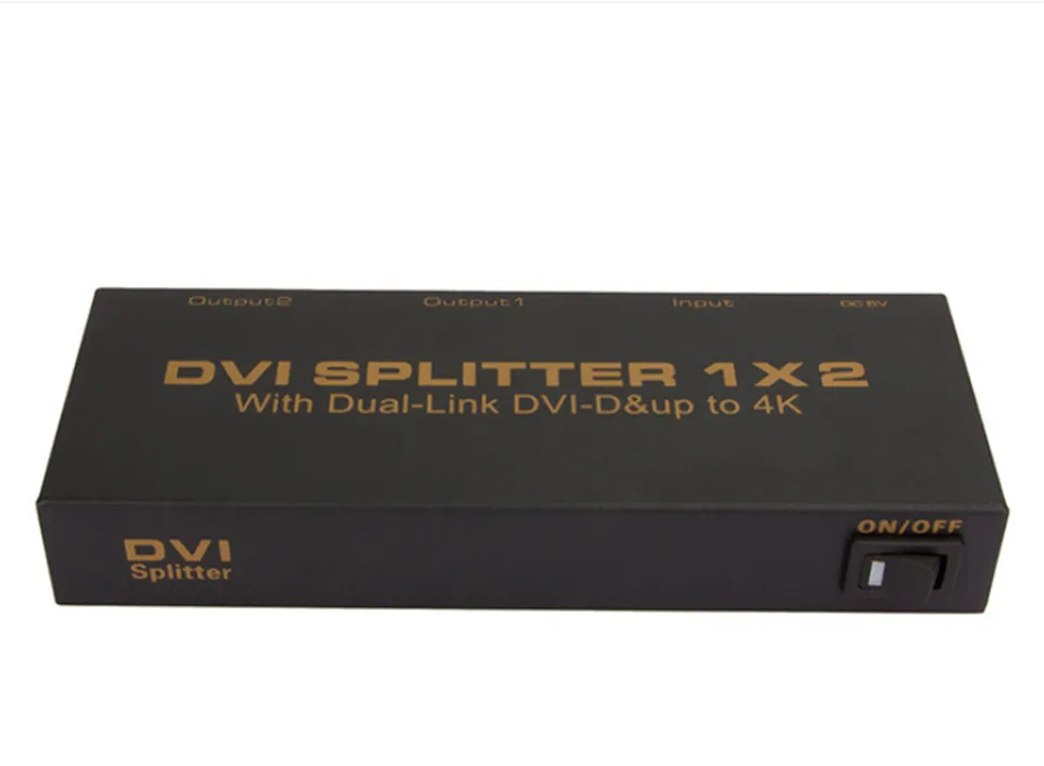2017 1X2 DVI SPLITTER 1*2 with Dual link DVI-D 4K 2K 1 input 2 output Video Splitter HD 1920 x 1200