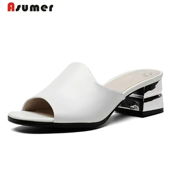 Asumer Big size 33-41 All genuine leather shoes summer women sandals fashion shoes contracted solid open-toed