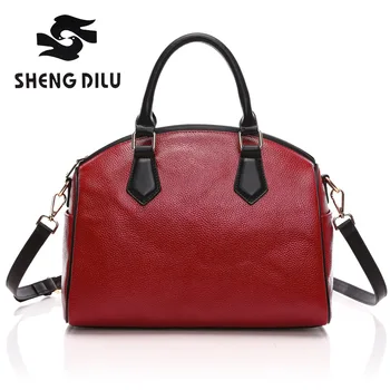 Leisure commuter handbag shengdilu brand new 2017 women totes genuine leather shoulder bag Messenger bag 3017