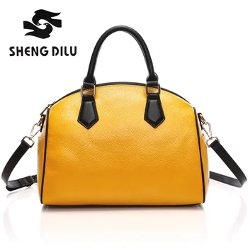 Leisure commuter handbag shengdilu brand new 2017 women totes genuine leather shoulder bag Messenger bag 3017