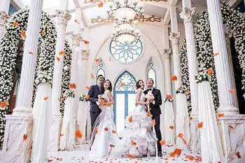 TR Romantic Pure Cylinder Castle Wedding Photography Background Custom Backdrops Bright Windows Door Indoor Camera fotografica