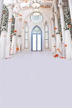 TR Romantic Pure Cylinder Castle Wedding Photography Background Custom Backdrops Bright Windows Door Indoor Camera fotografica