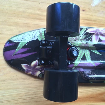 CHI YUAN Leaves and Floral Printed Mini Cruiser Plastic Skateboard 22