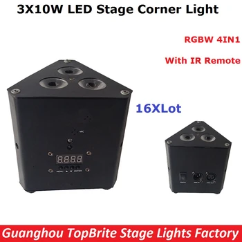 16XLot Newest 38W Mini LED Triangle Effect Light 3X10W RGBW 4IN1 Beam Wash Strobe Lights With IR Remote New Design