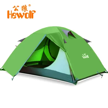 200*140*110cm Hewolf Camping Tents Waterproof Double Layer 2 Person Hiking Fishing Tents Outdoor Rainproof Tents