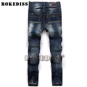 Robin 2017 Fashionable Fashion Spring and Autumn the man trousers Men's Casual Clothing Ripped for men Full Length jeans B97