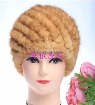 Women Mink hair preparation hat fur hat thermal Skullies & Beanies mink fur hat lady thicken warm fox fur caps