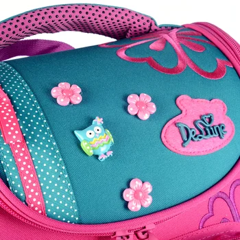 Russia Brand Delune Cartoon Dog Girls School Bags Children Backpacks Foldable Orthopedic Schoolbag Mochilas Escolares Infantis