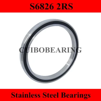 1PCS S6826 2RS Stainless Steel Shielded Miniature Ball Bearings S61826 size:130*165*18mm