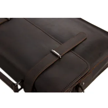 ROCKCOW Vintage Crazy Horse Leather Briefcase Men Messenger Bag Laptop Bag 6148