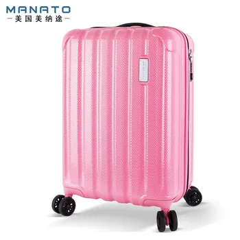 Manato 24 Inch Unisex ABS Luggages Anti Scratch PC Suitcase Trolley Suitcase Caster Lockbox Male Female Hard Case Luggage