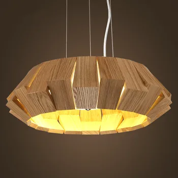 D50CM Modern Creative LOFT Wood Pendant lights dining room lamparas colgantes for indoor decor avize