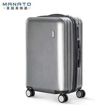 Manato 24 Inch PC Unisex Luggage Trolley Travel Unisex Luggage Password Lock Rolling Luggage Hard Side Women Men Luggage
