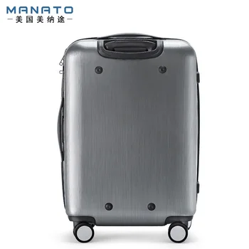 Manato 24 Inch PC Unisex Luggage Trolley Travel Unisex Luggage Password Lock Rolling Luggage Hard Side Women Men Luggage