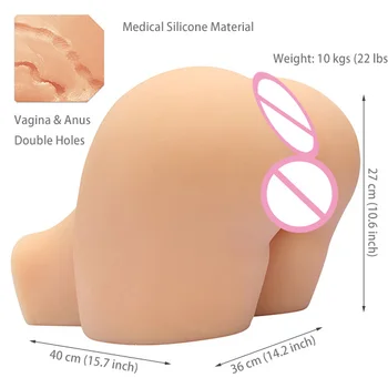 Super Huge Ass Sex Doll Male Masturbator 3D Realistic Silicone Sex Doll Vagina Anal Sex Toys for Men, Adult Erotic Toys