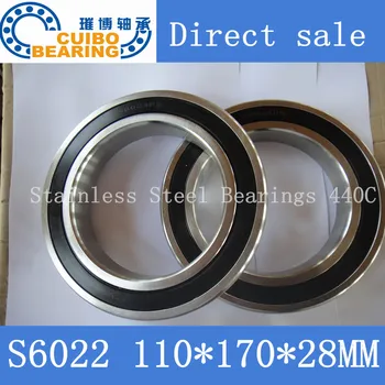 S6022 2RS Stainless Steel Bearing 110x170.x28 Miniature 6022 RS Ball Bearings S6022